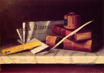古典的な静物画 Painting - トーマス・B・クラークへの手紙のある静物画 ウィリアム・ハーネット